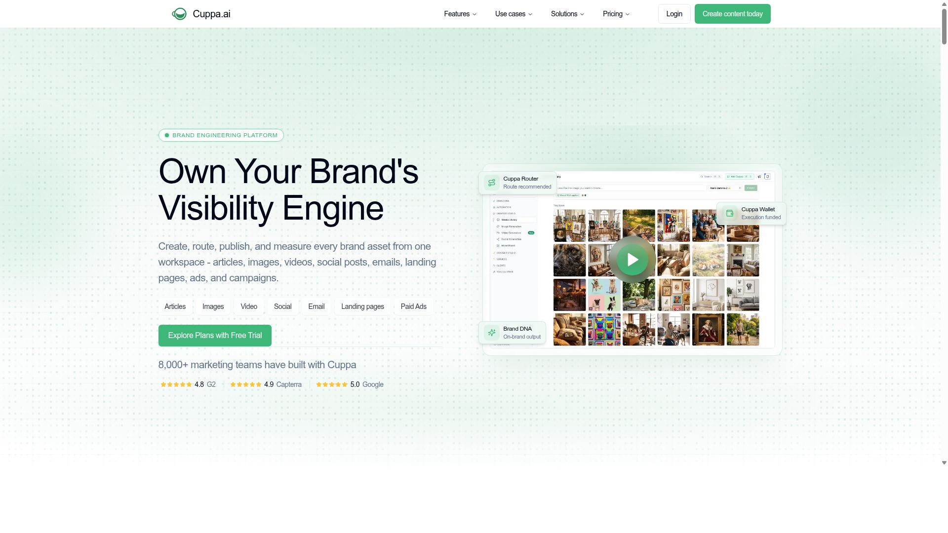 Cuppa.ai website