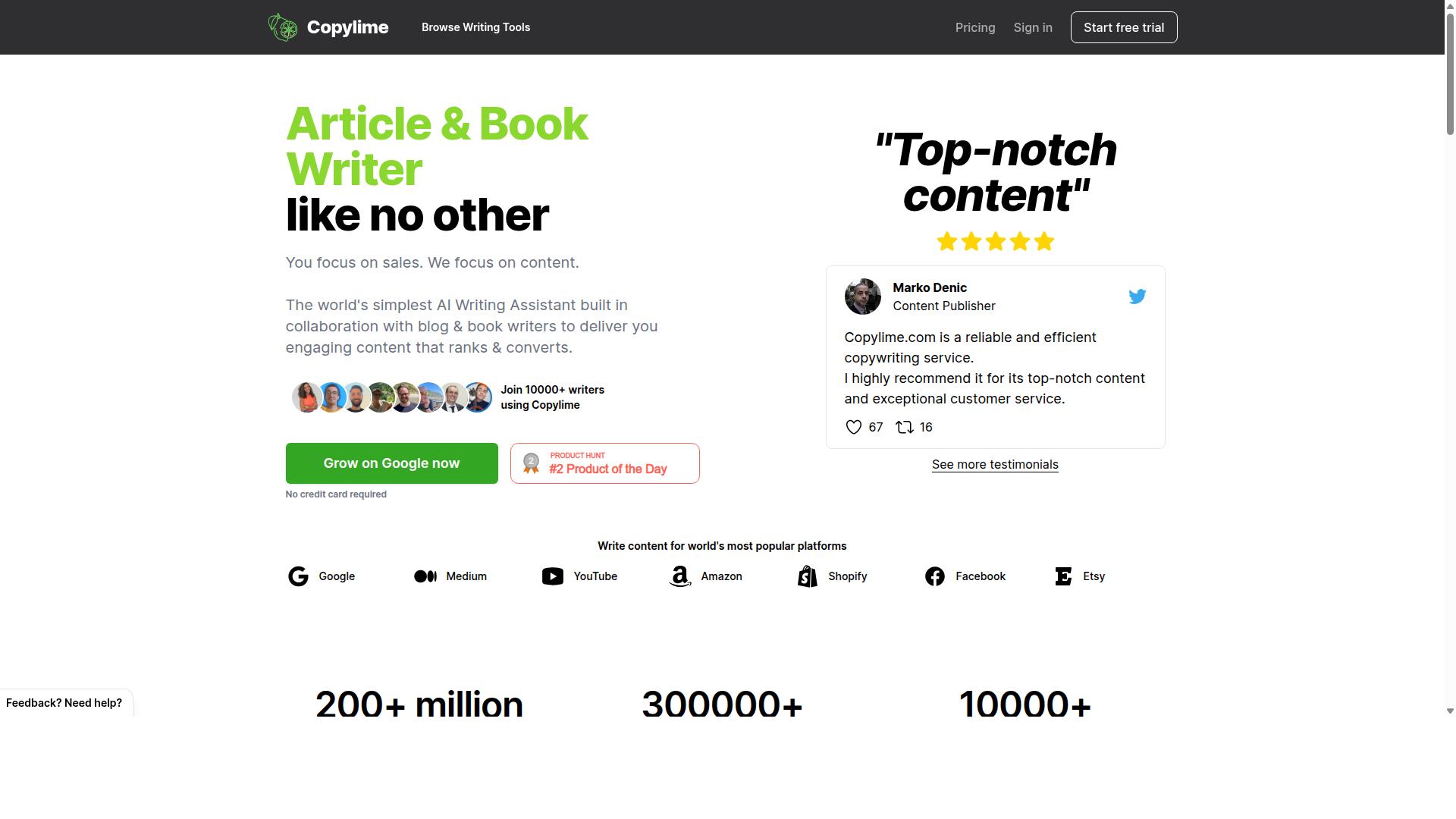 Copylime.com website